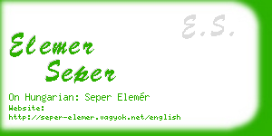elemer seper business card