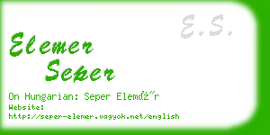 elemer seper business card